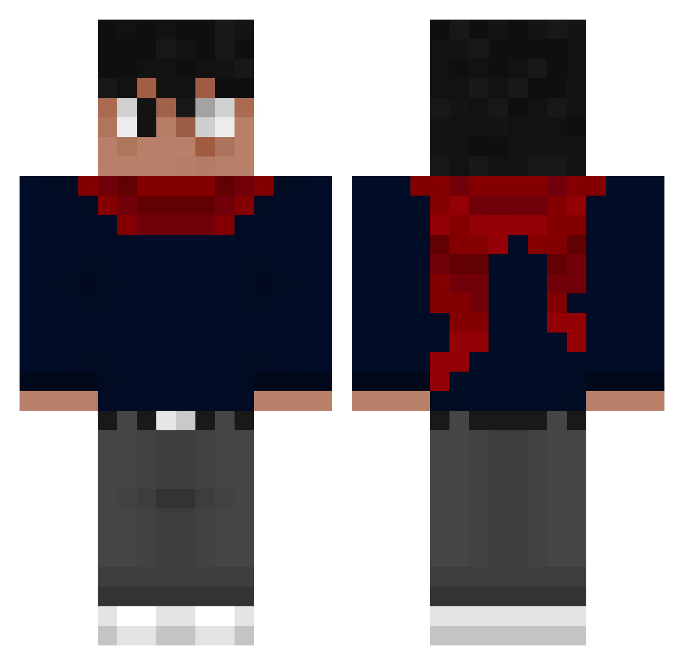 Premial Minecraft skin, front and back view