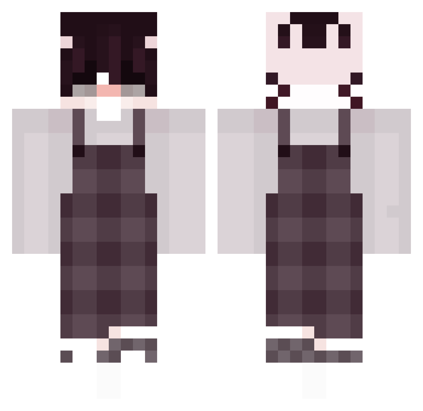 _SinHa Minecraft skin, front and back view
