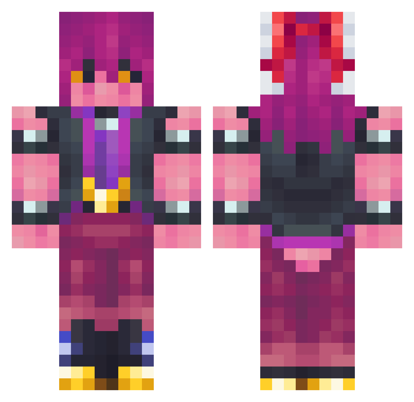 Dee_Bot Minecraft skin, front and back view