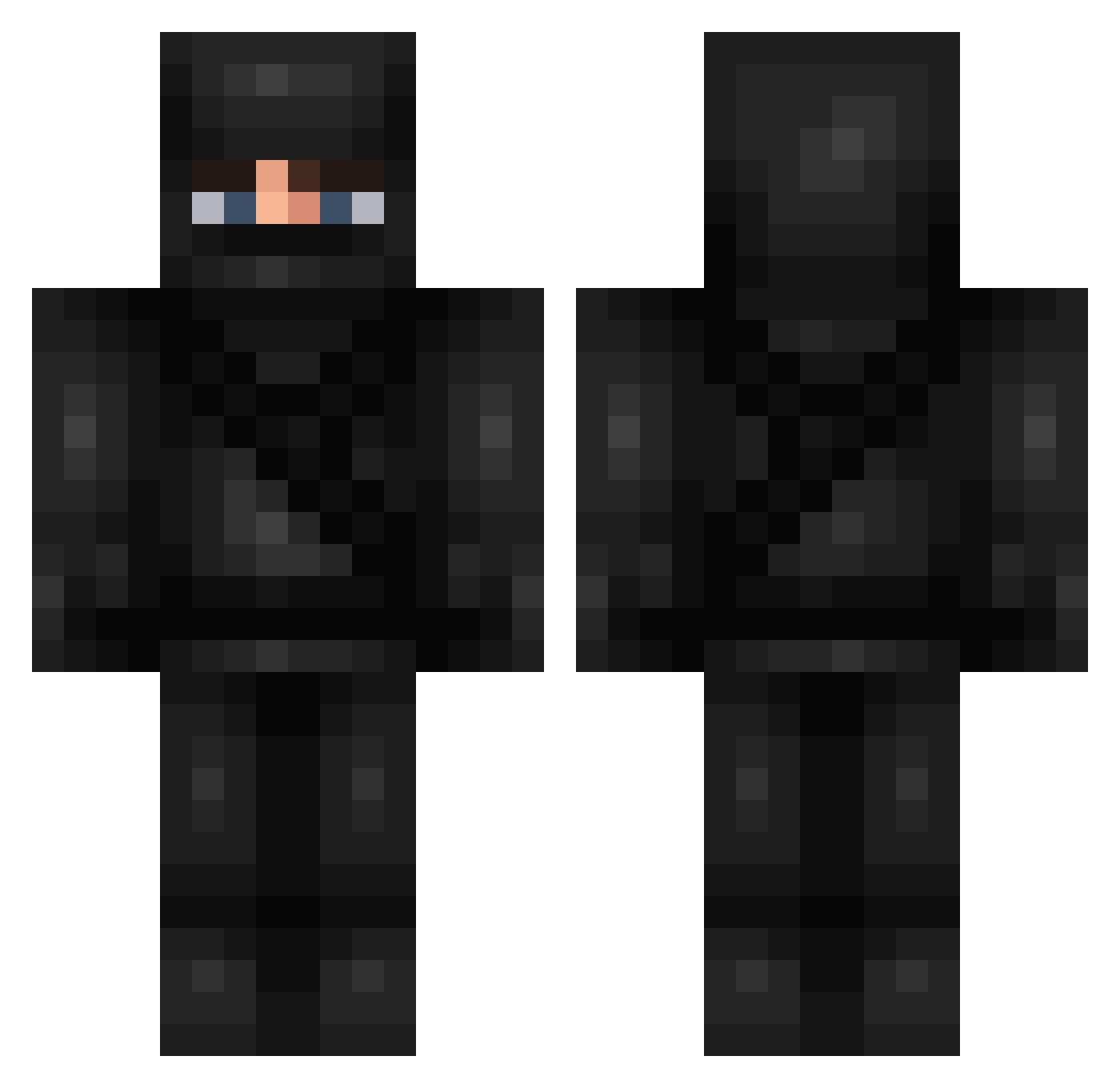 Sneakster_ Minecraft skin, front and back view