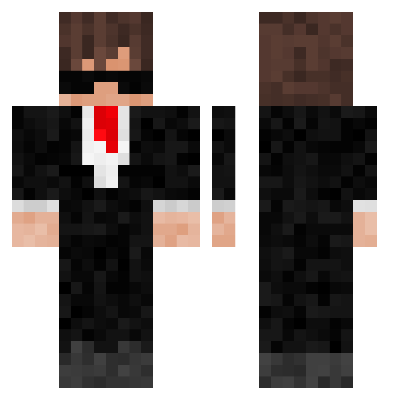 Atledr Minecraft skin, front and back view