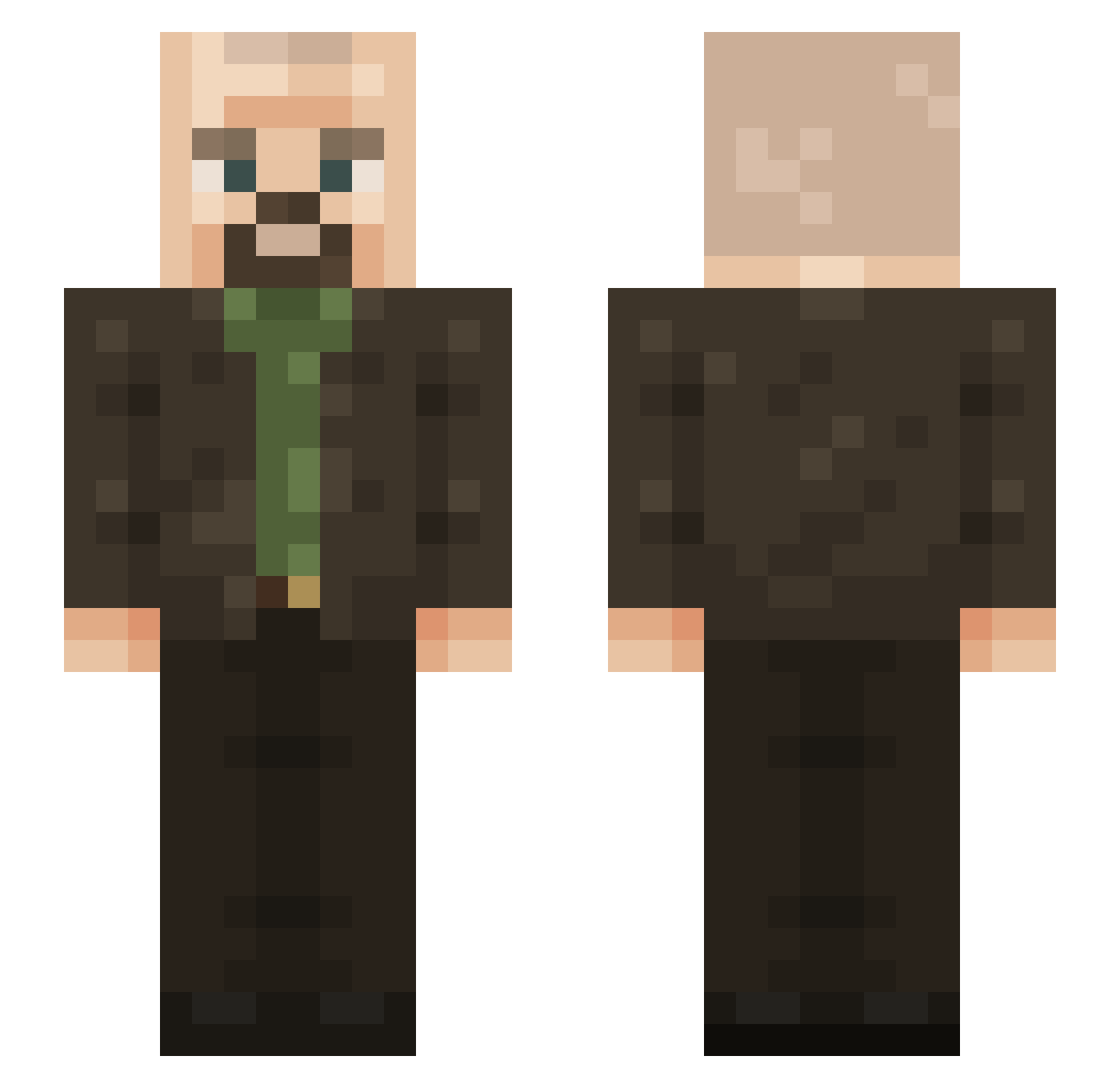 Piesel2009 Minecraft skin, front and back view