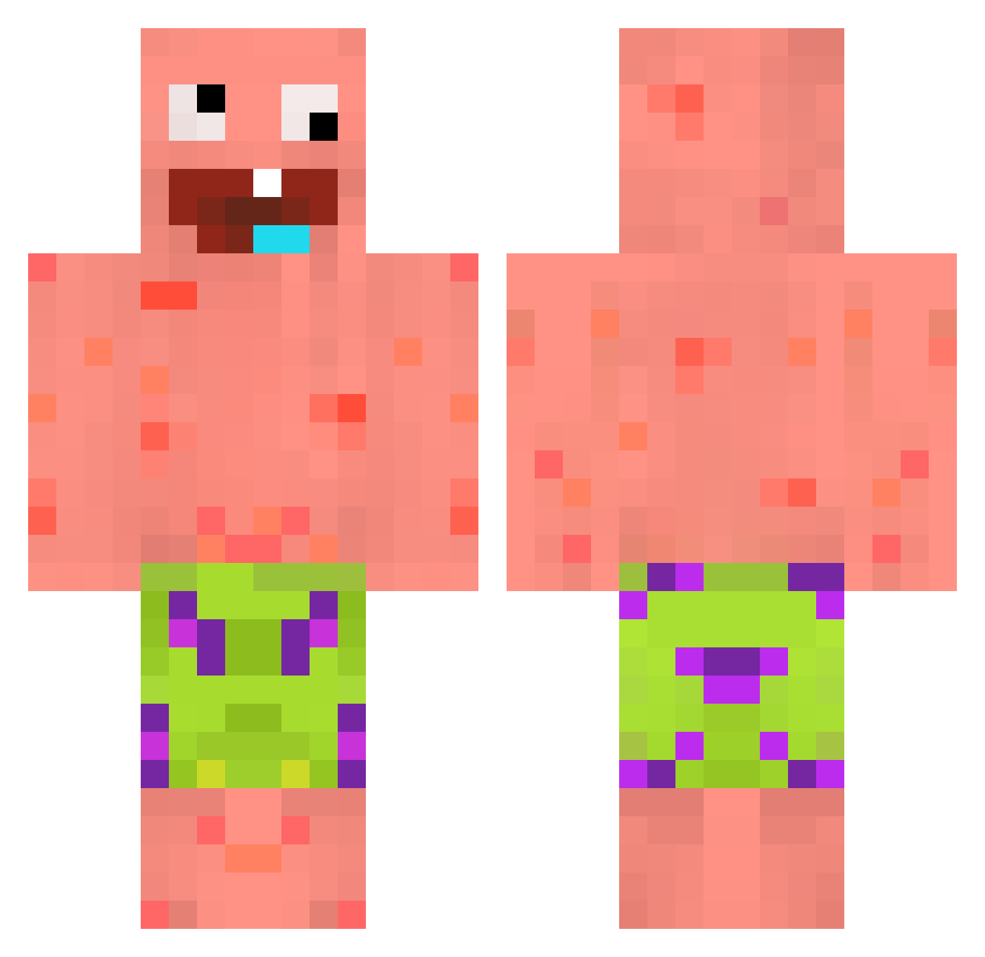 ReiDaQueota Minecraft skin, front and back view