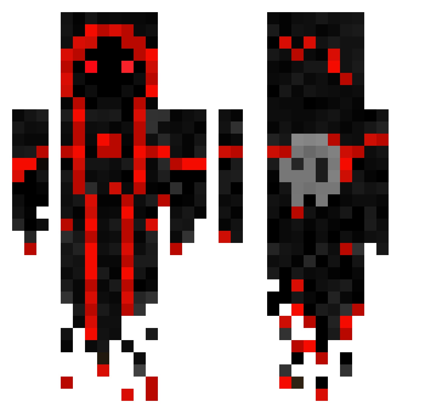 Vitussvelt Minecraft skin, front and back view