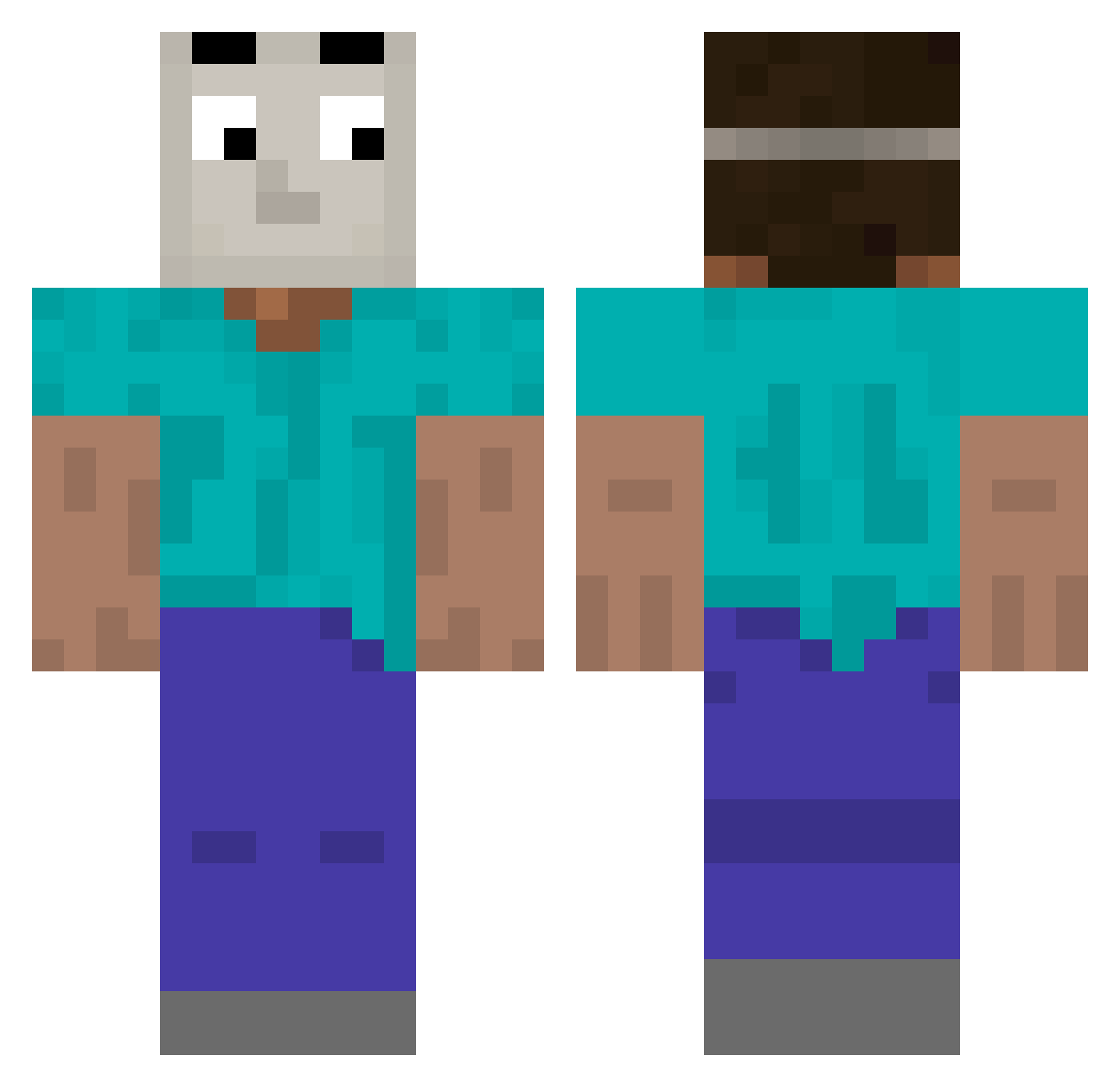 cy4n Minecraft skin, front and back view
