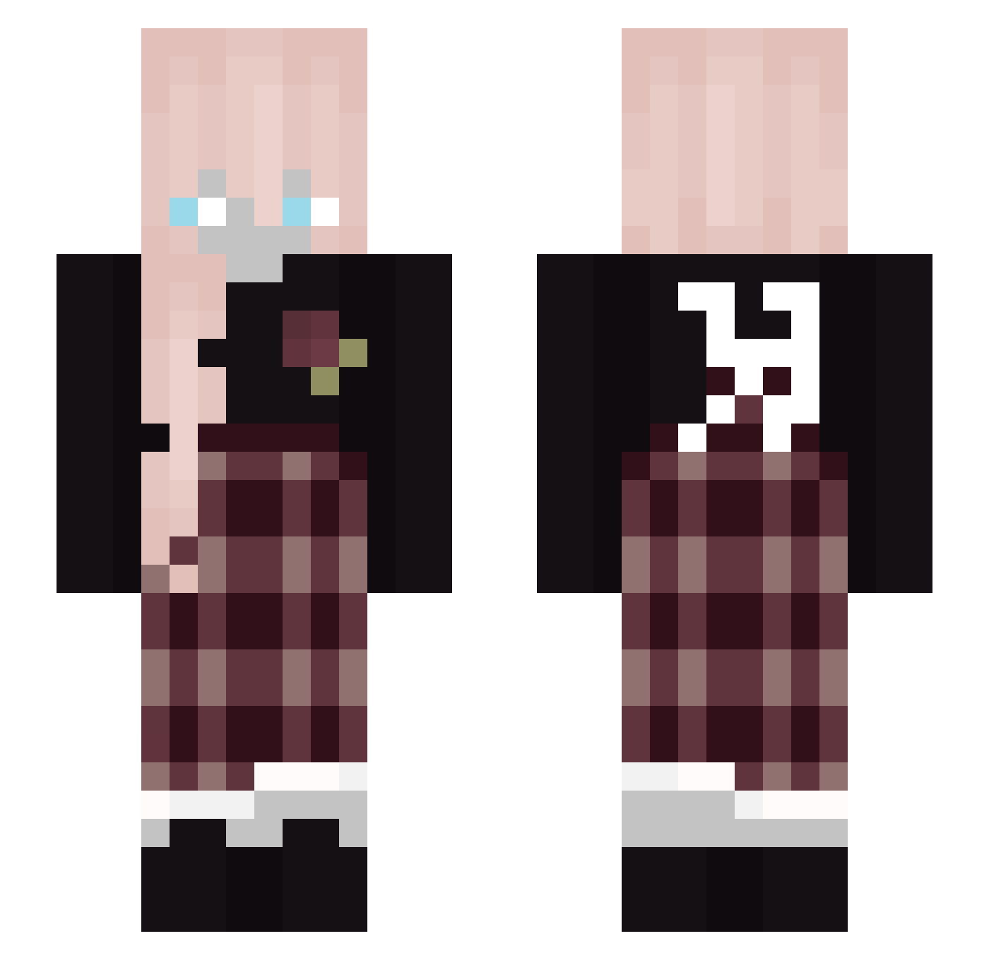 unnormale_ehre Minecraft skin, front and back view