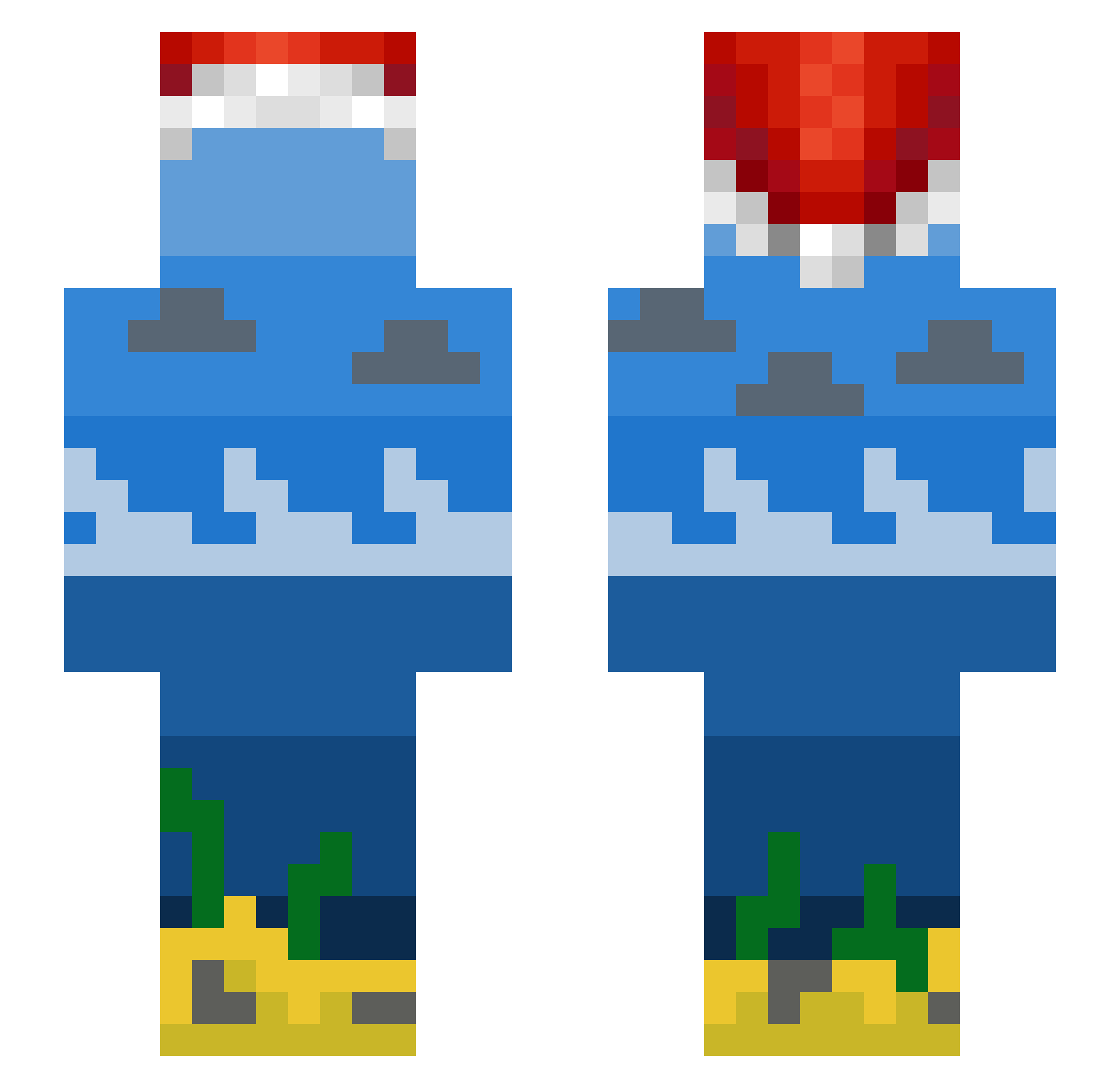 TidexLOL Minecraft skin, front and back view