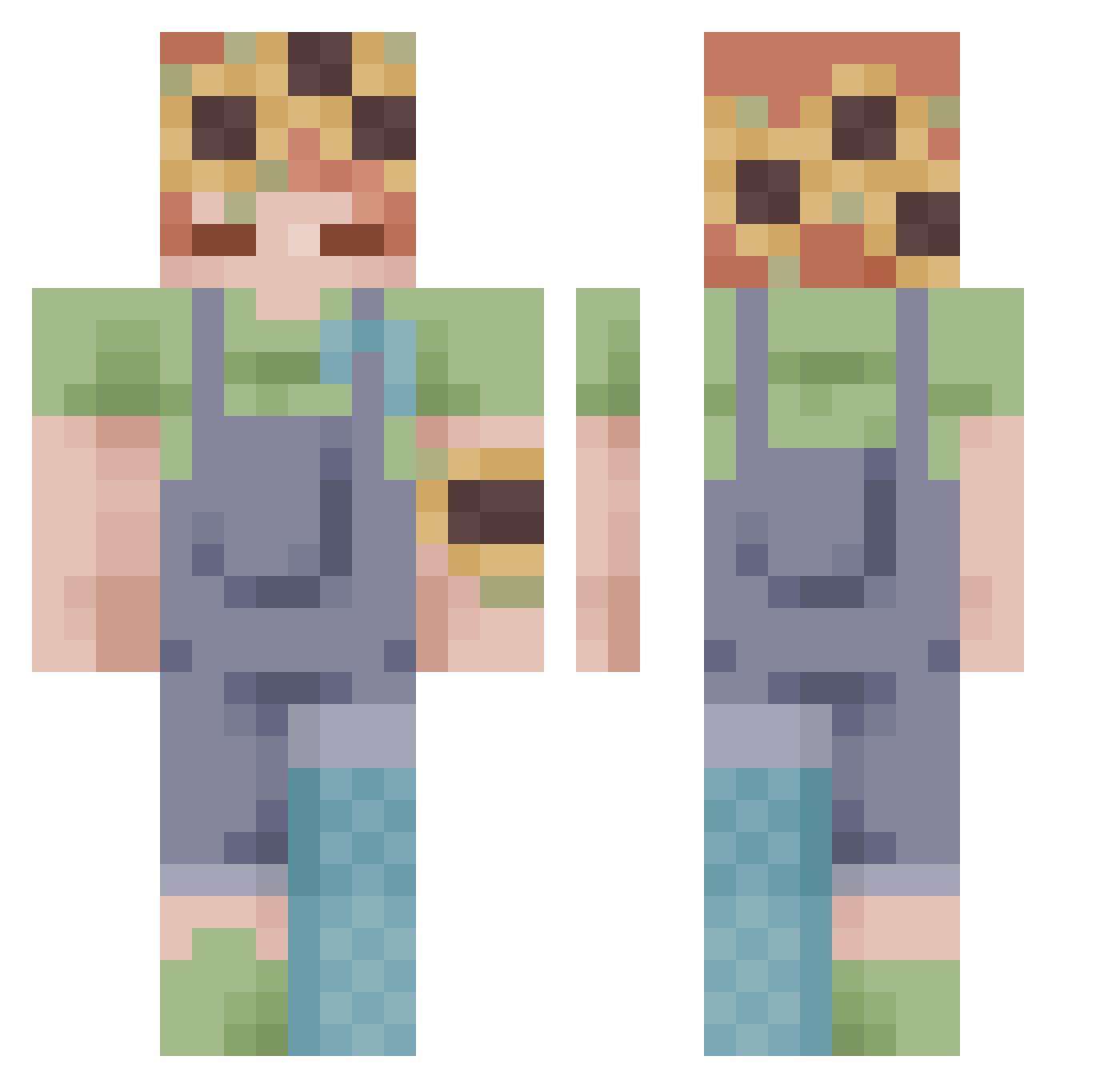 ilysooshi Minecraft skin, front and back view