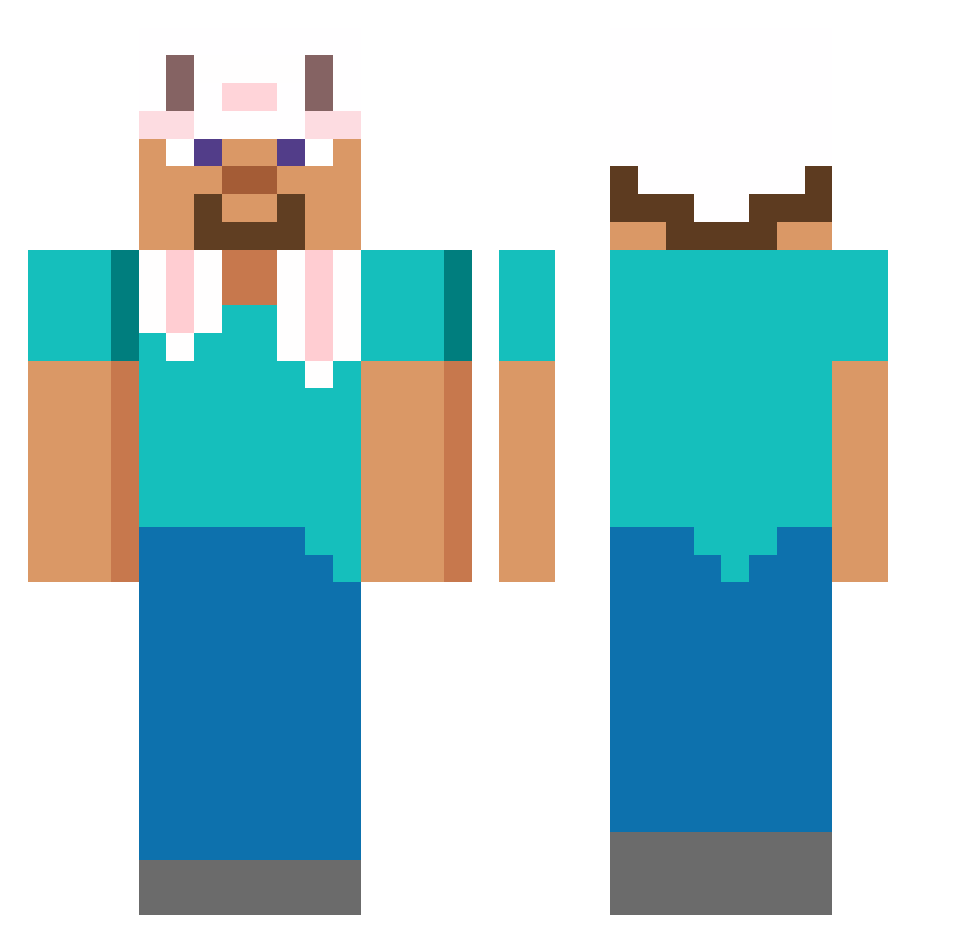 yoboiitaki Minecraft skin, front and back view