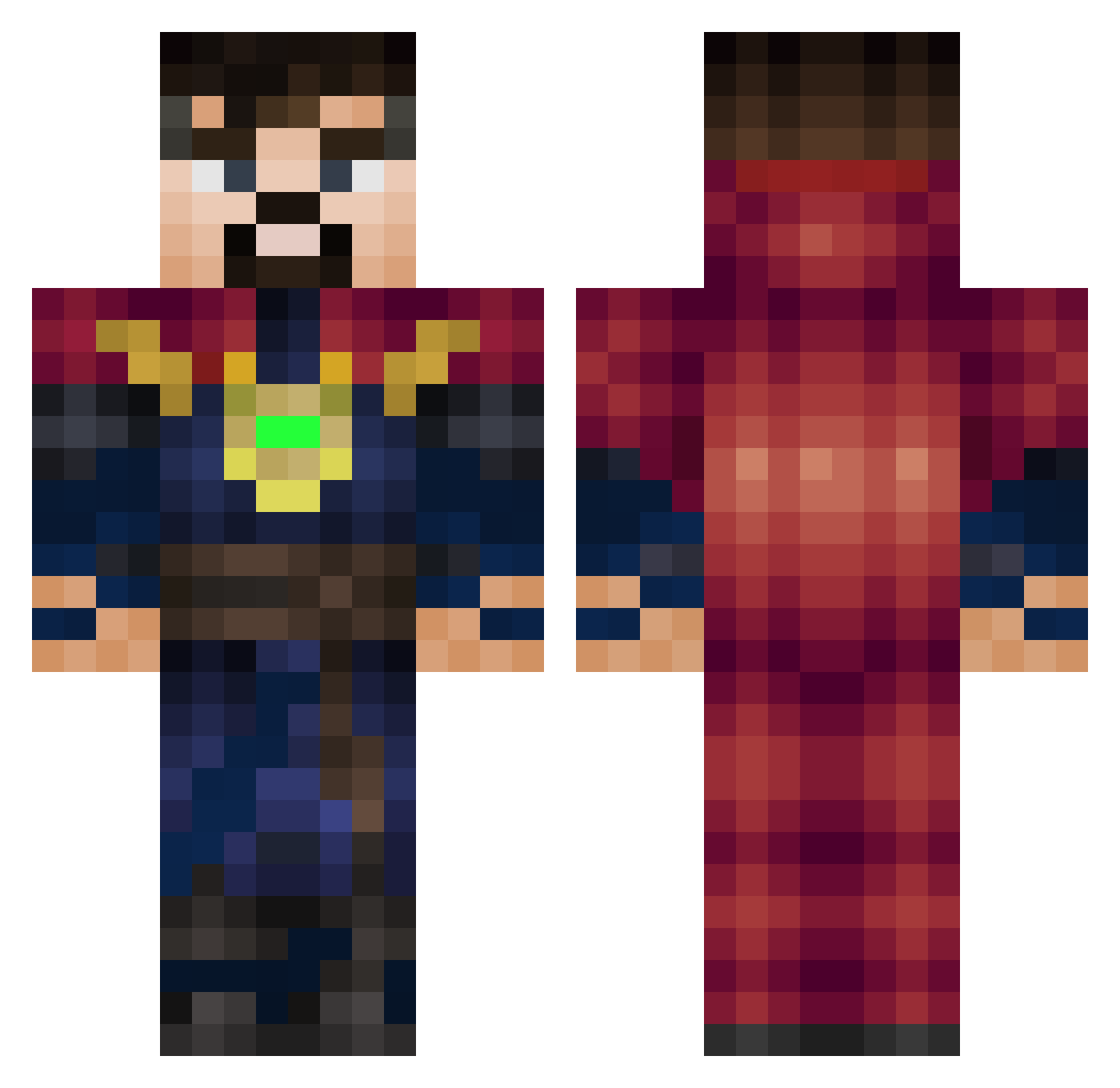Si5MA Minecraft skin, front and back view