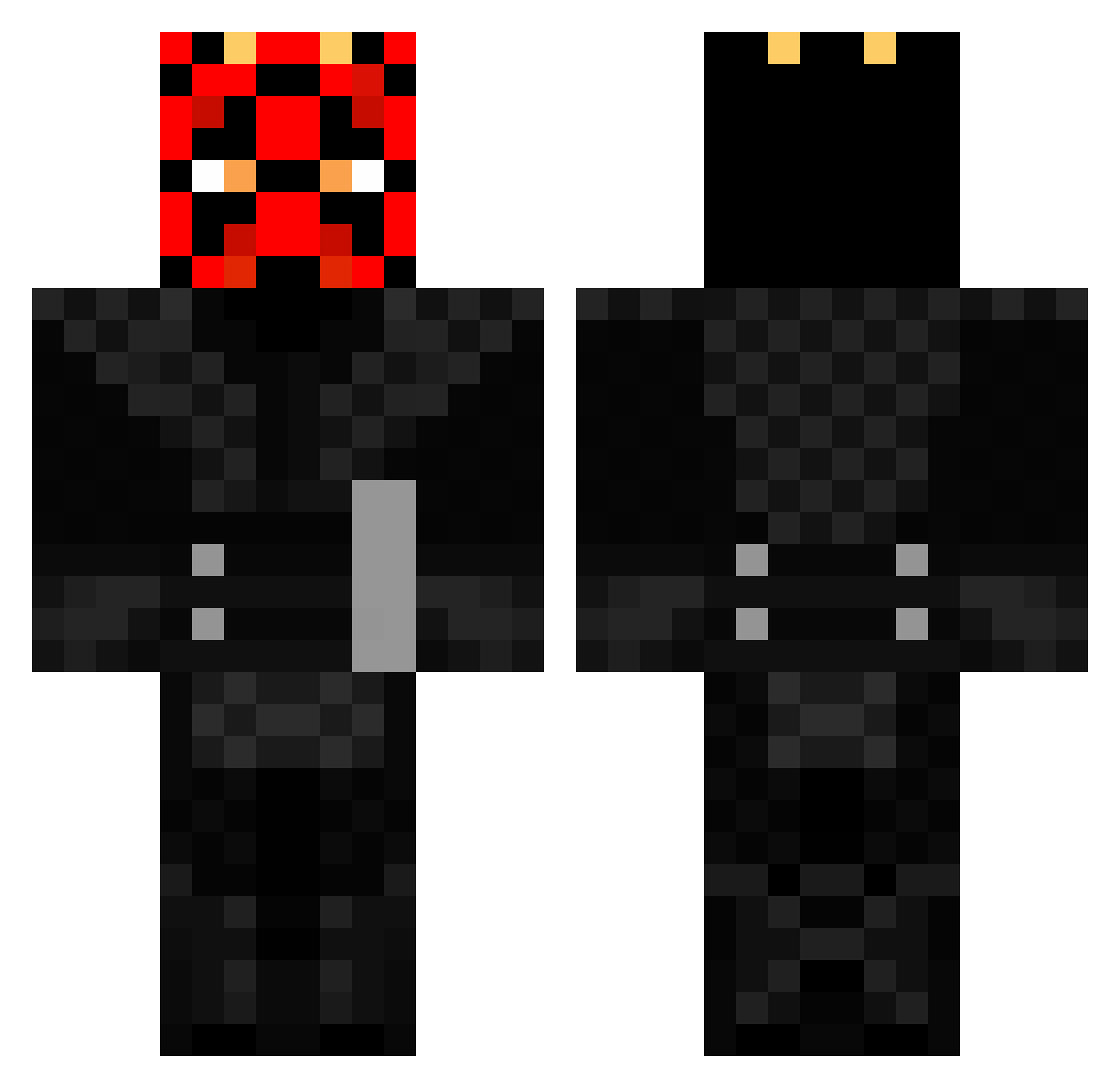 Westernise Minecraft skin, front and back view