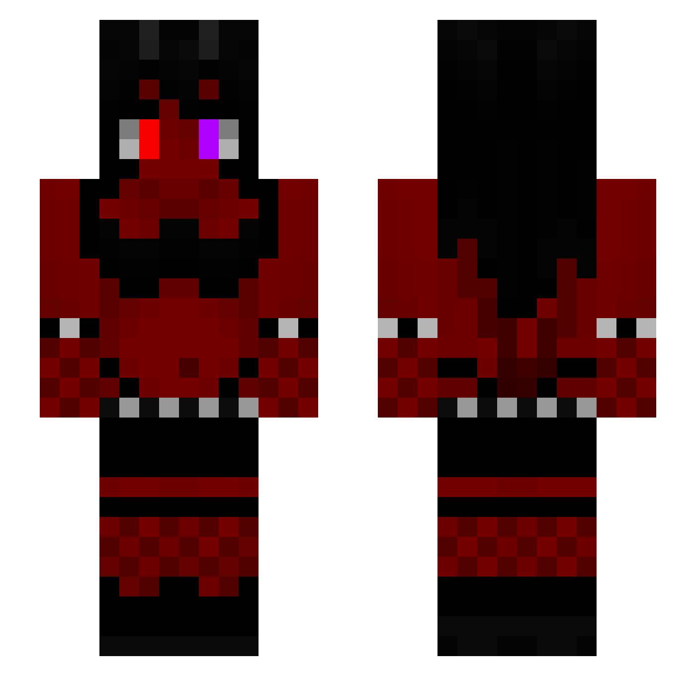 Rampiz Minecraft skin, front and back view