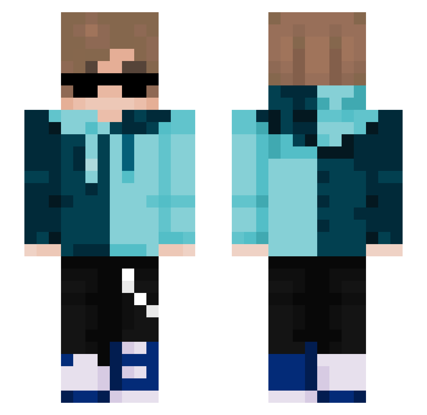 MarcB3a4 Minecraft skin, front and back view