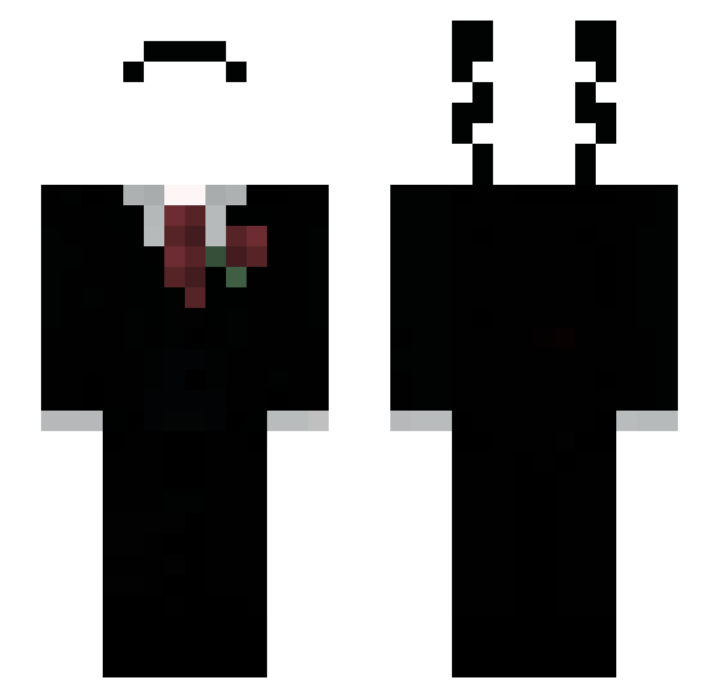 quesas Minecraft skin, front and back view