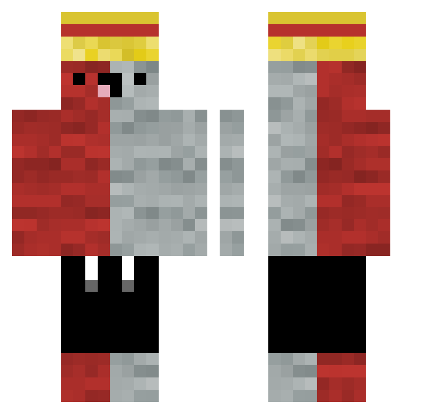 LilleCille Minecraft skin, front and back view