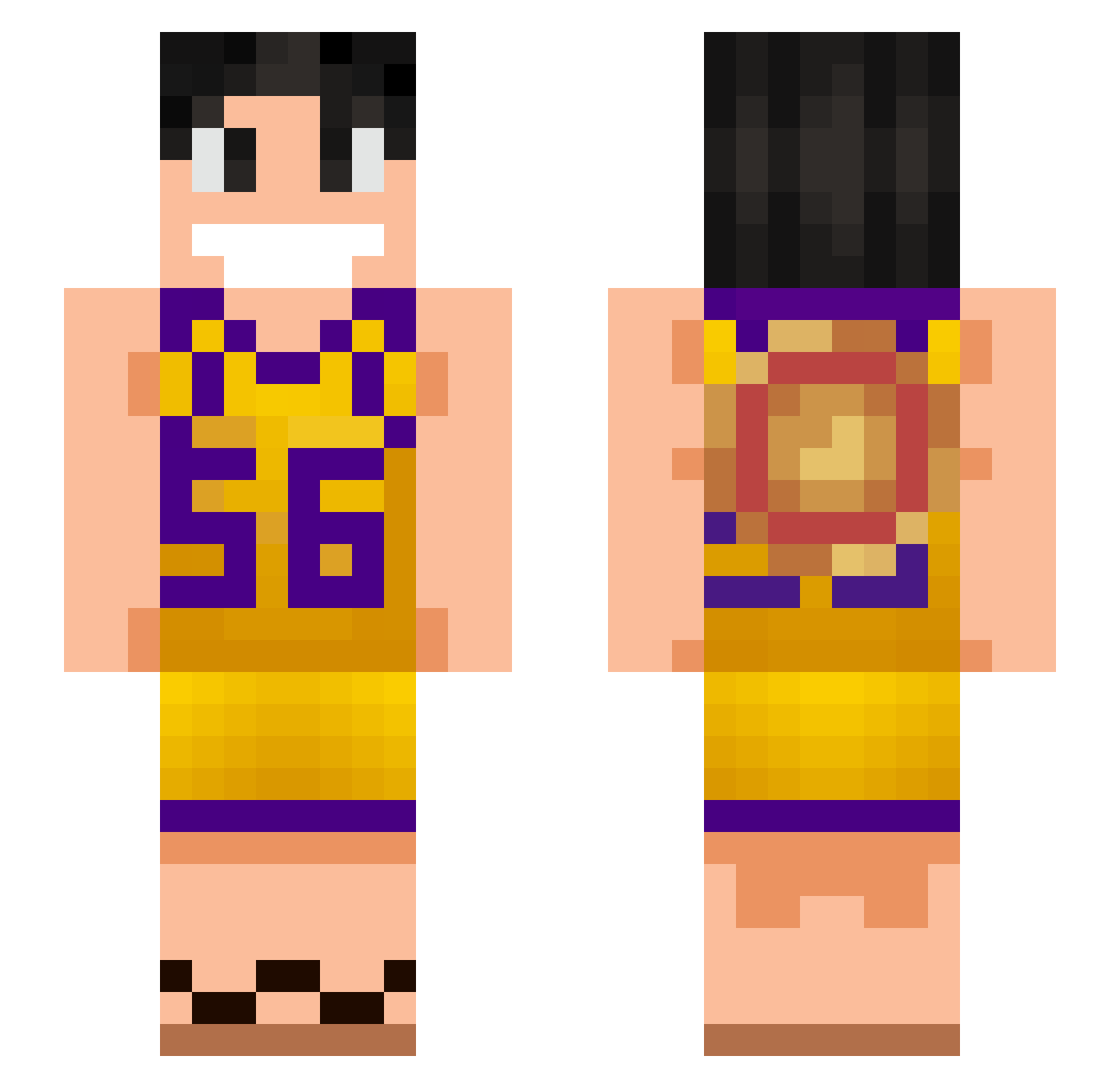 cammc7 Minecraft skin, front and back view