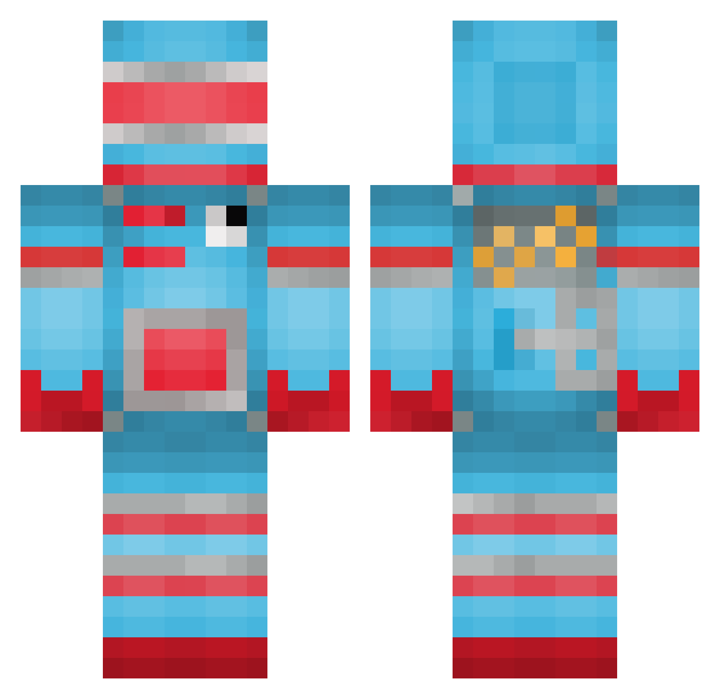 silver_ray Minecraft skin, front and back view