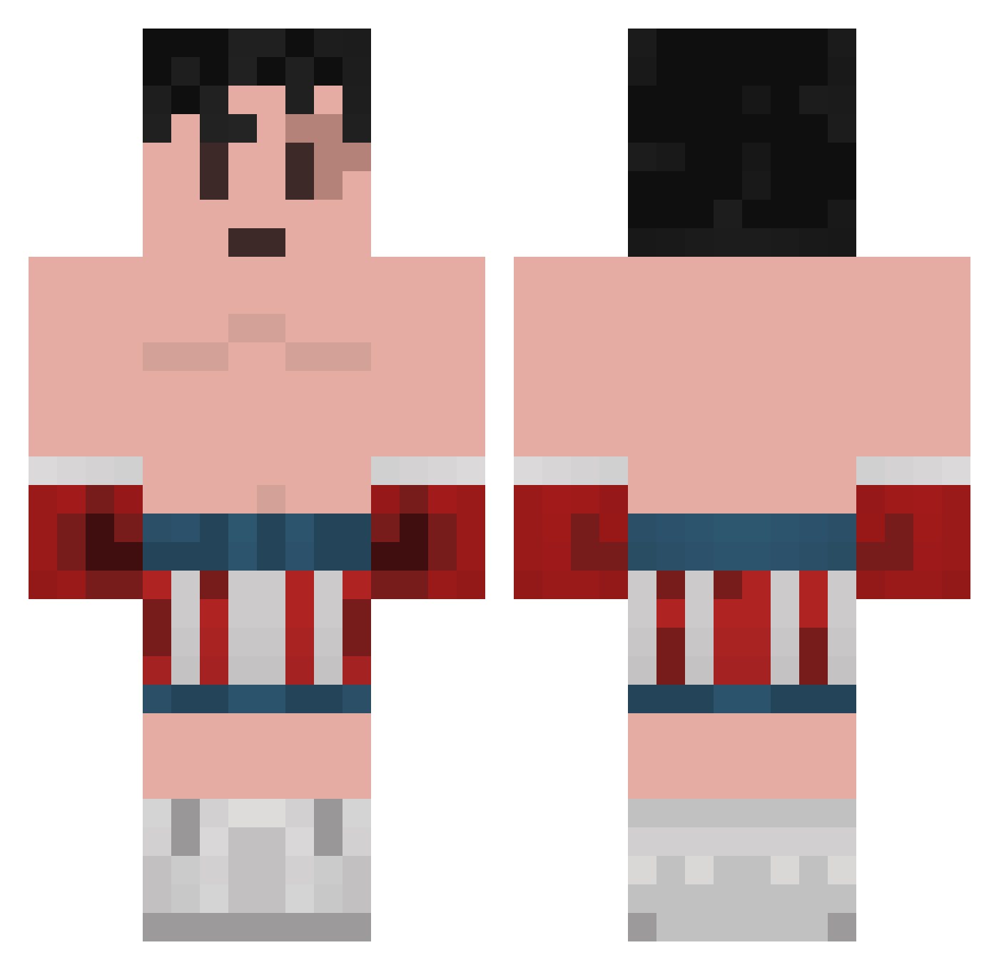 Jostler Minecraft skin, front and back view