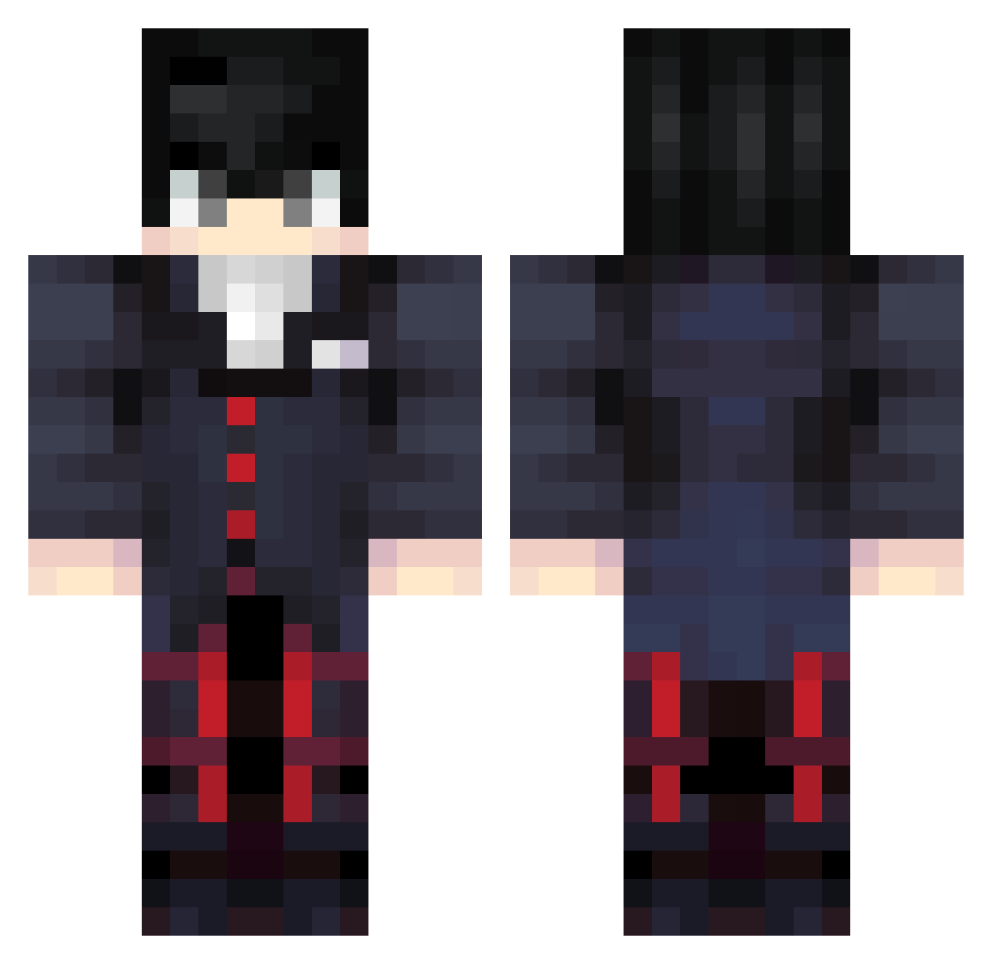 Alexagide Minecraft skin, front and back view