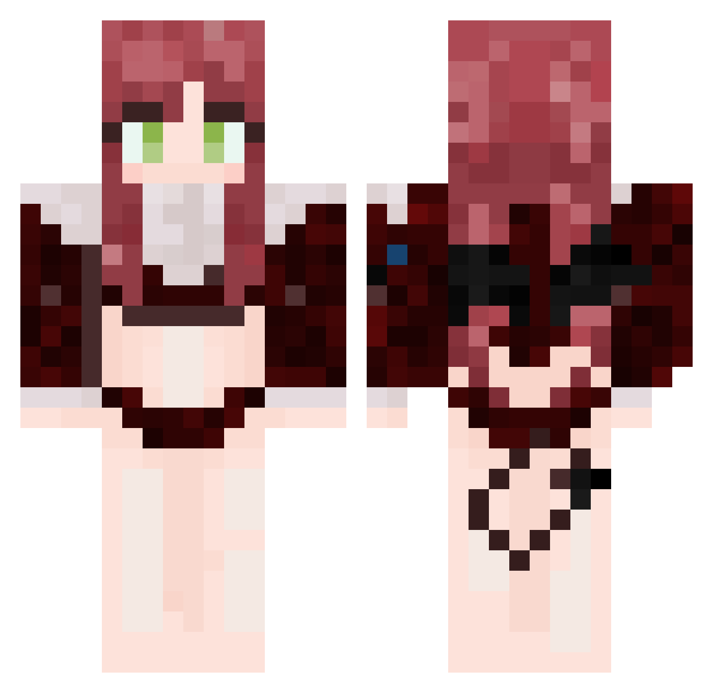 K1t4g4w4 Minecraft skin, front and back view