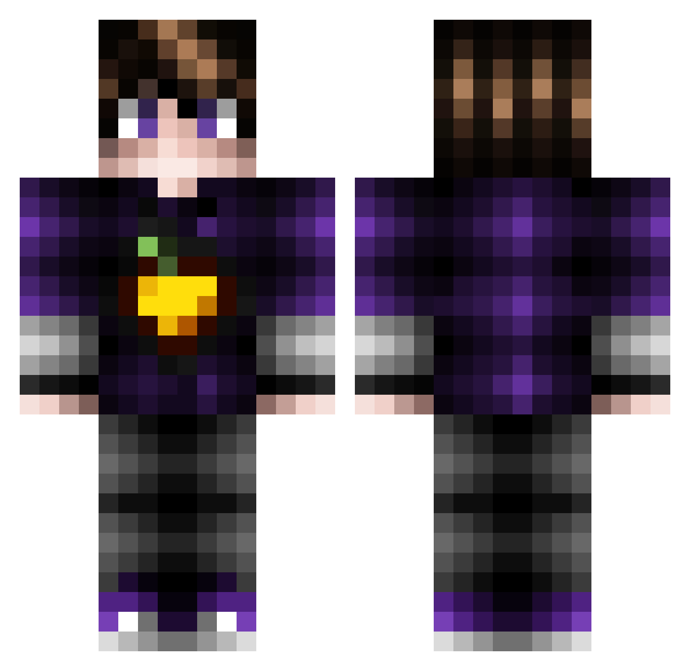 VersionOG Minecraft skin, front and back view