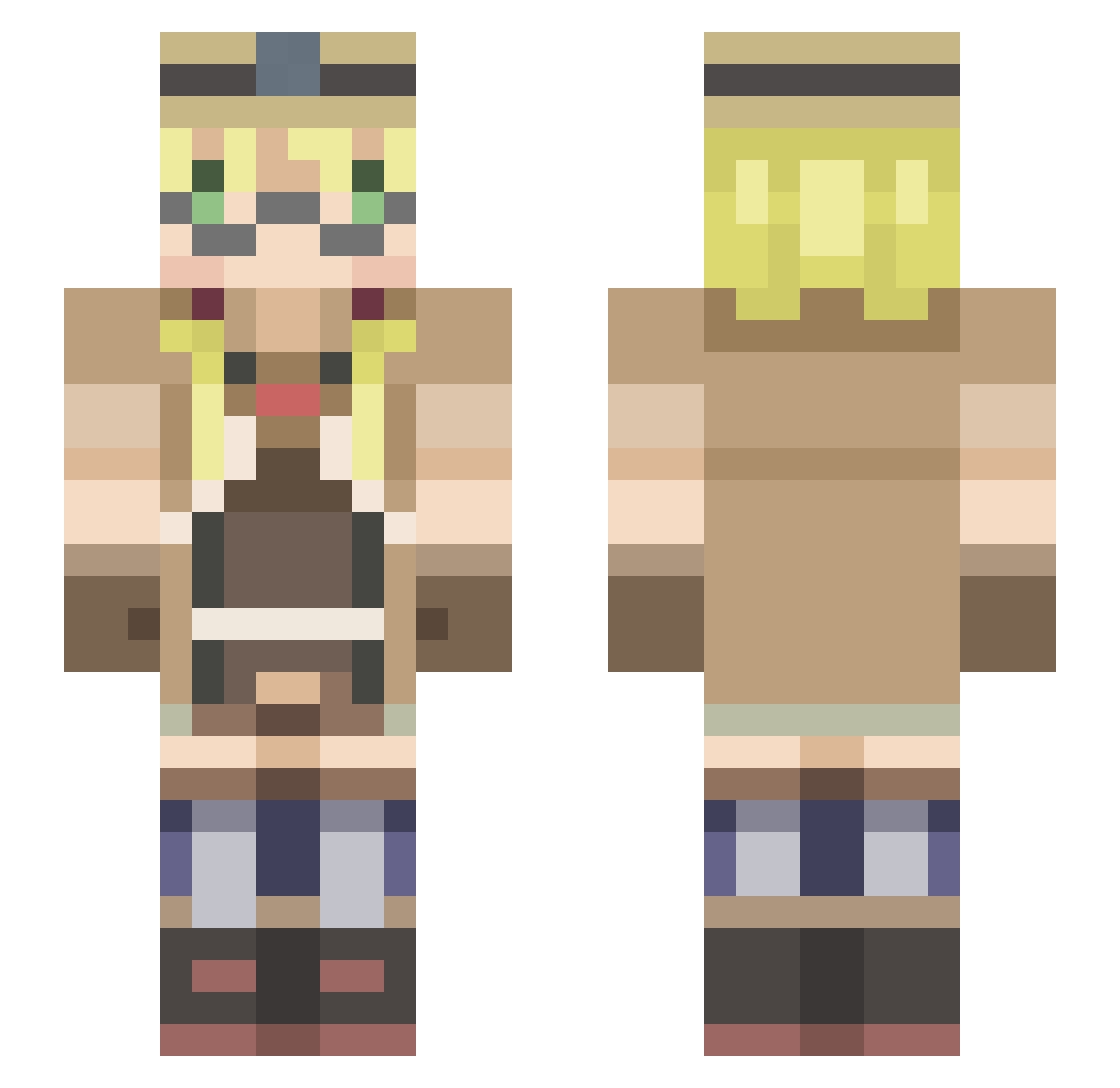 Echidana Minecraft skin, front and back view