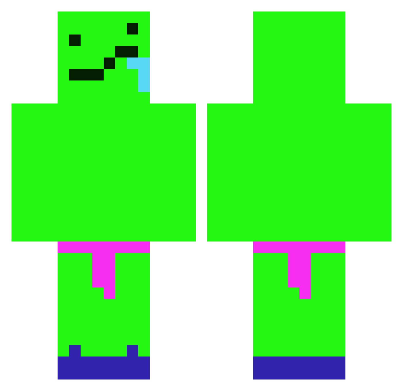 Sunniflow Minecraft skin, front and back view