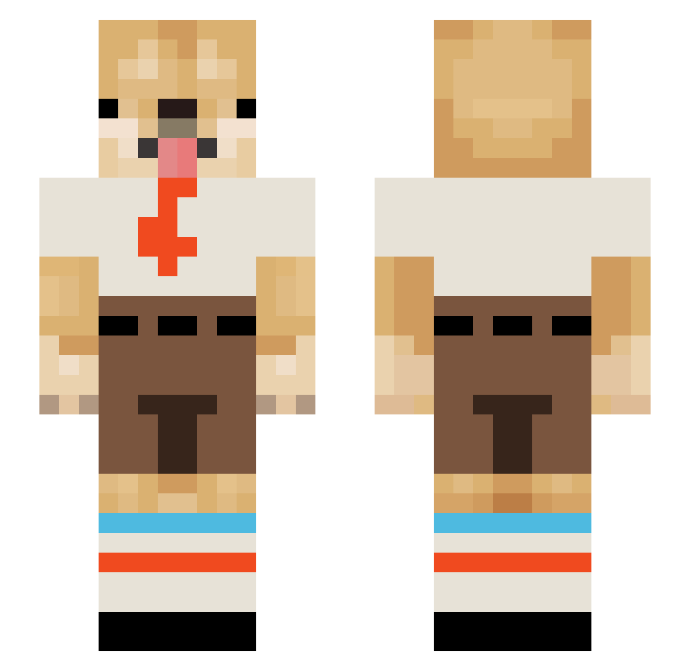 CodySashimi Minecraft skin, front and back view