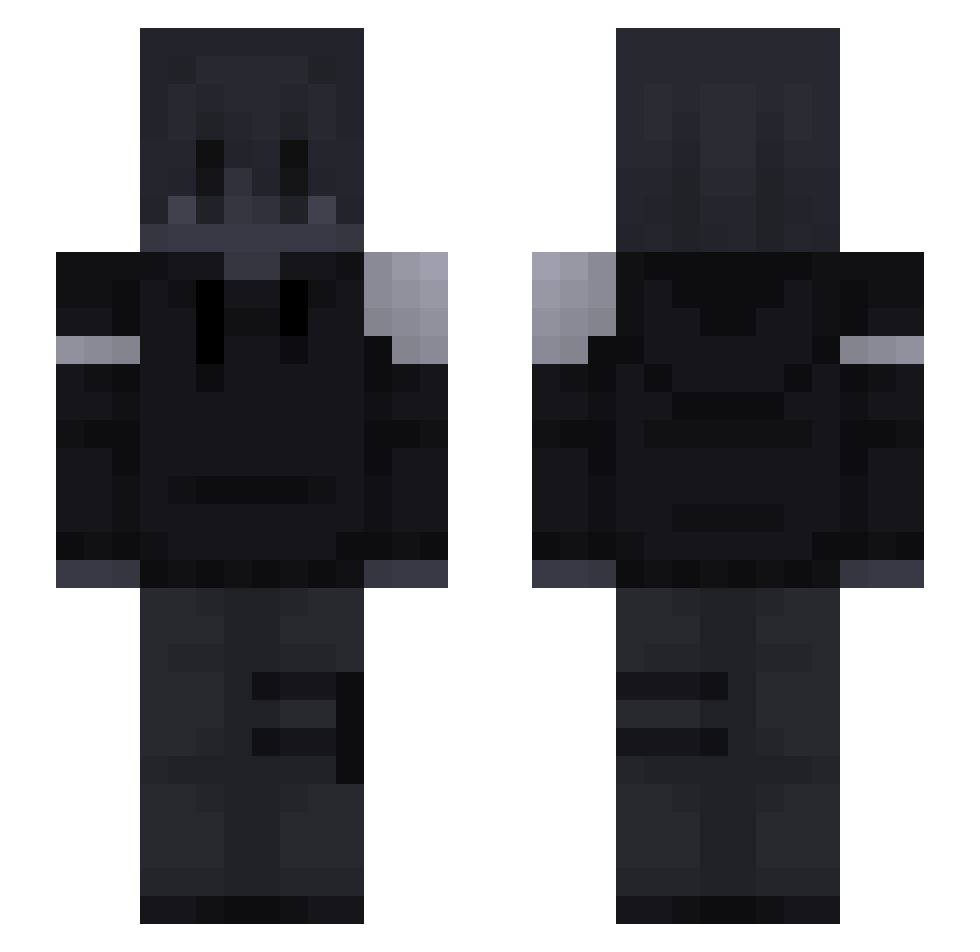 Asevire Minecraft skin, front and back view