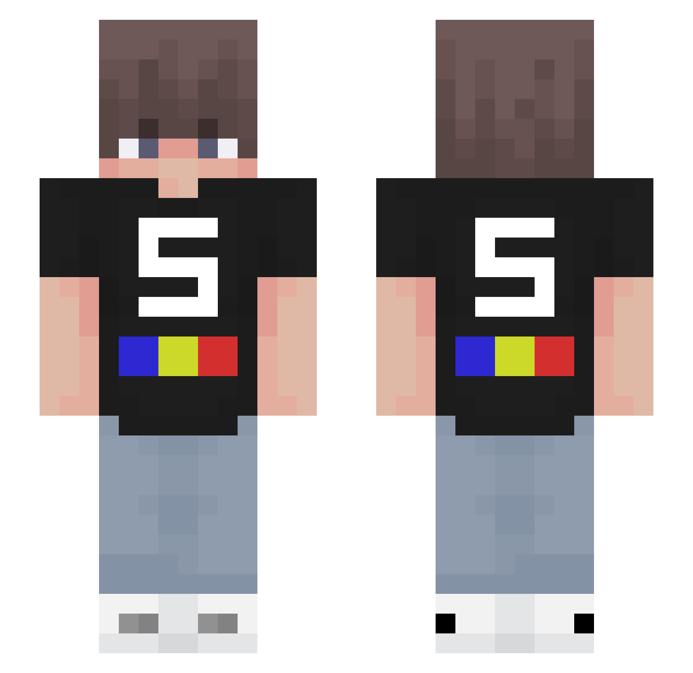 Benjy109 Minecraft skin, front and back view