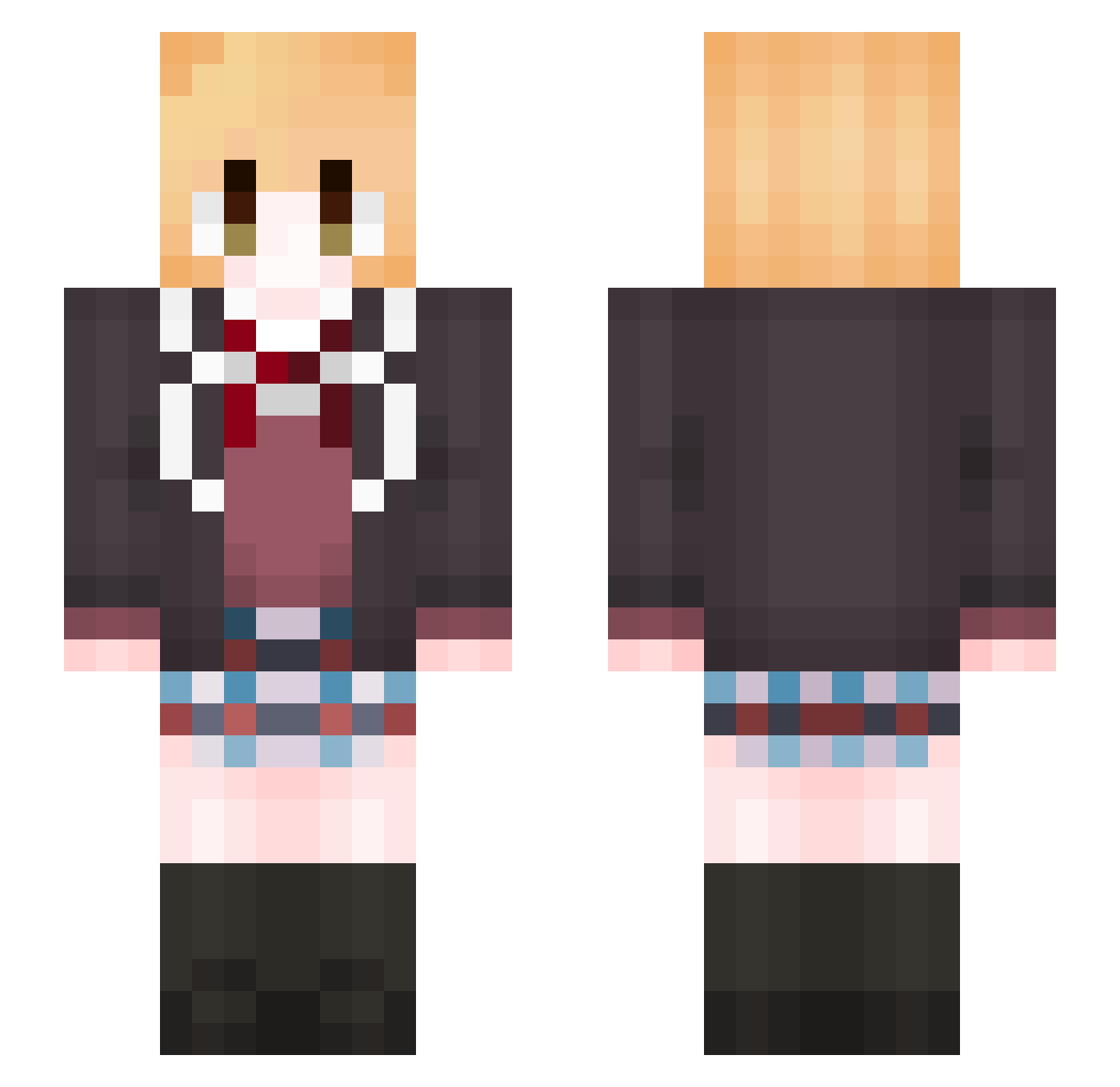 HEI___YU Minecraft skin, front and back view