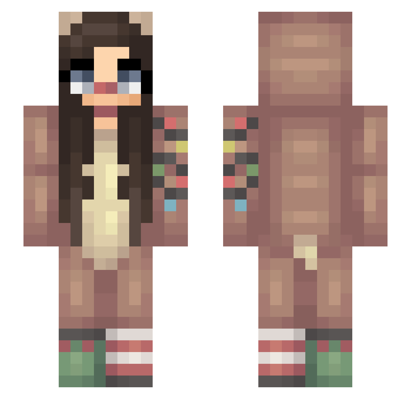 JayAlbie Minecraft skin, front and back view