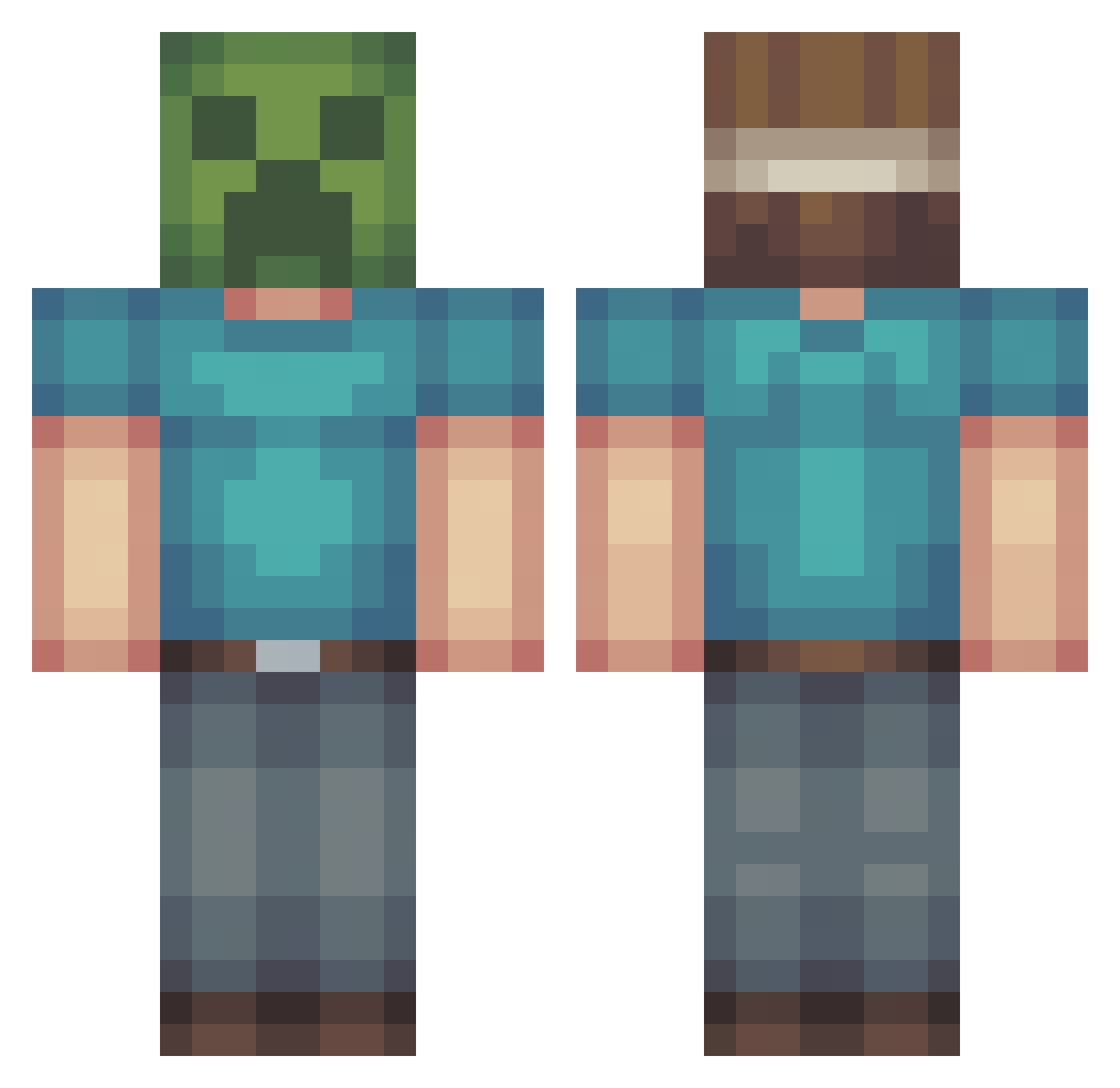 Kaboom705 Minecraft skin, front and back view