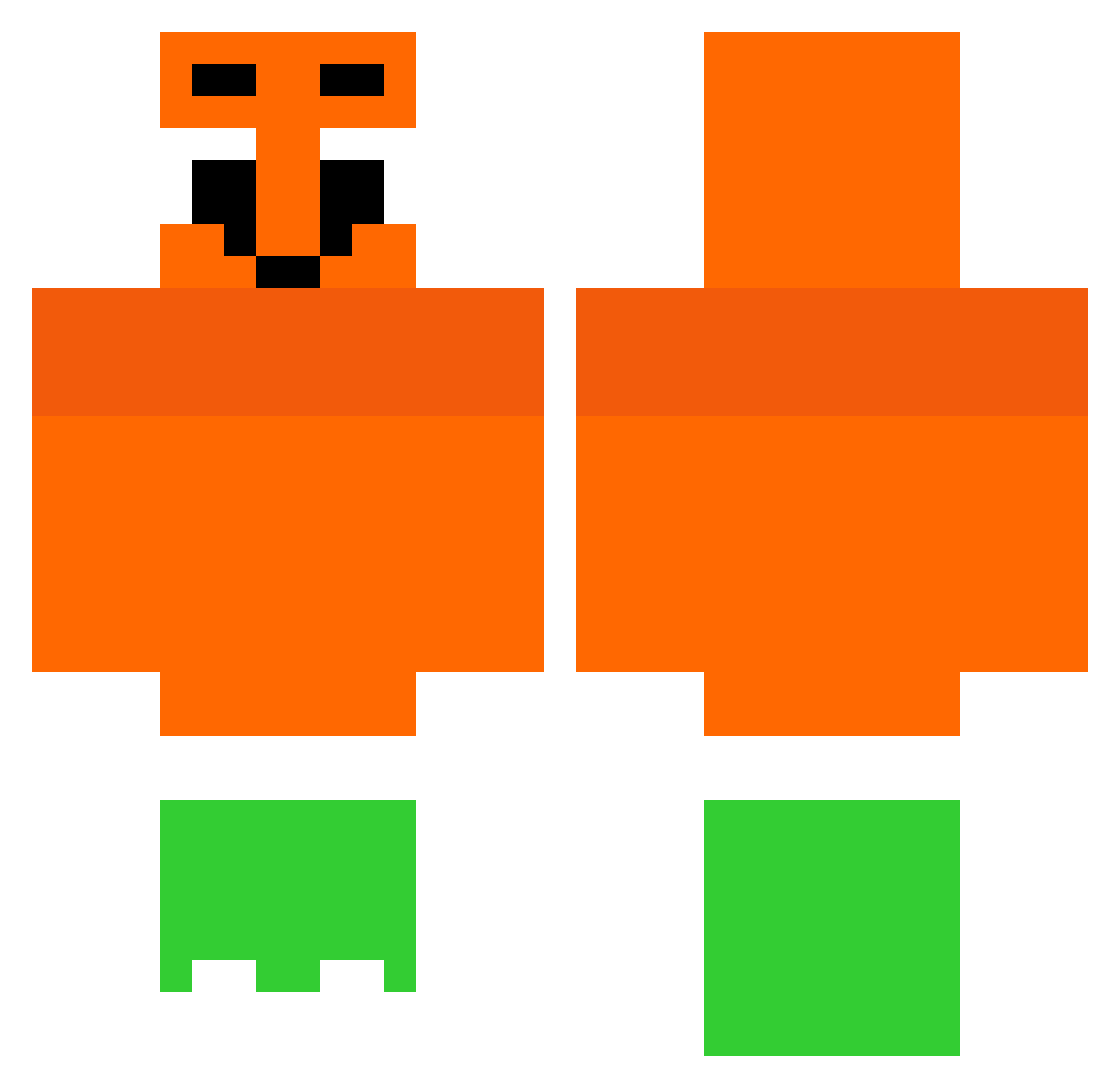 Ketamah Minecraft skin, front and back view