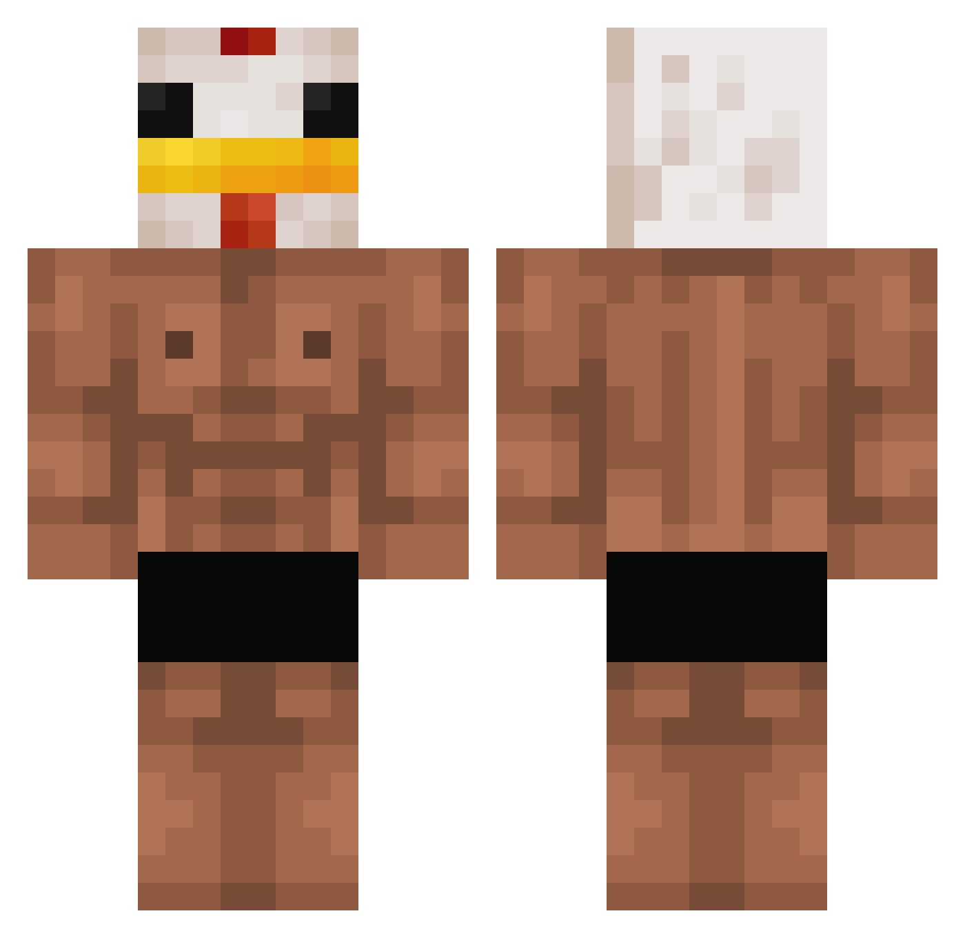 Wuddac Minecraft skin, front and back view