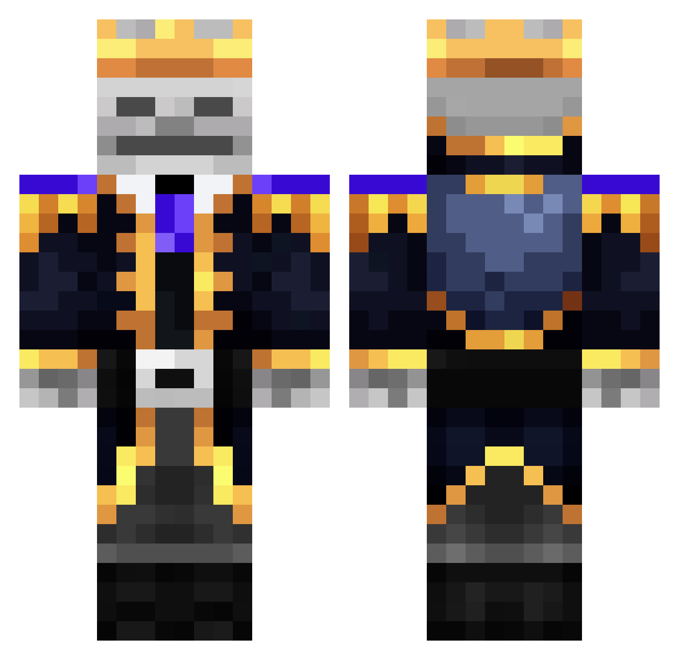 Ainz410 Minecraft skin, front and back view