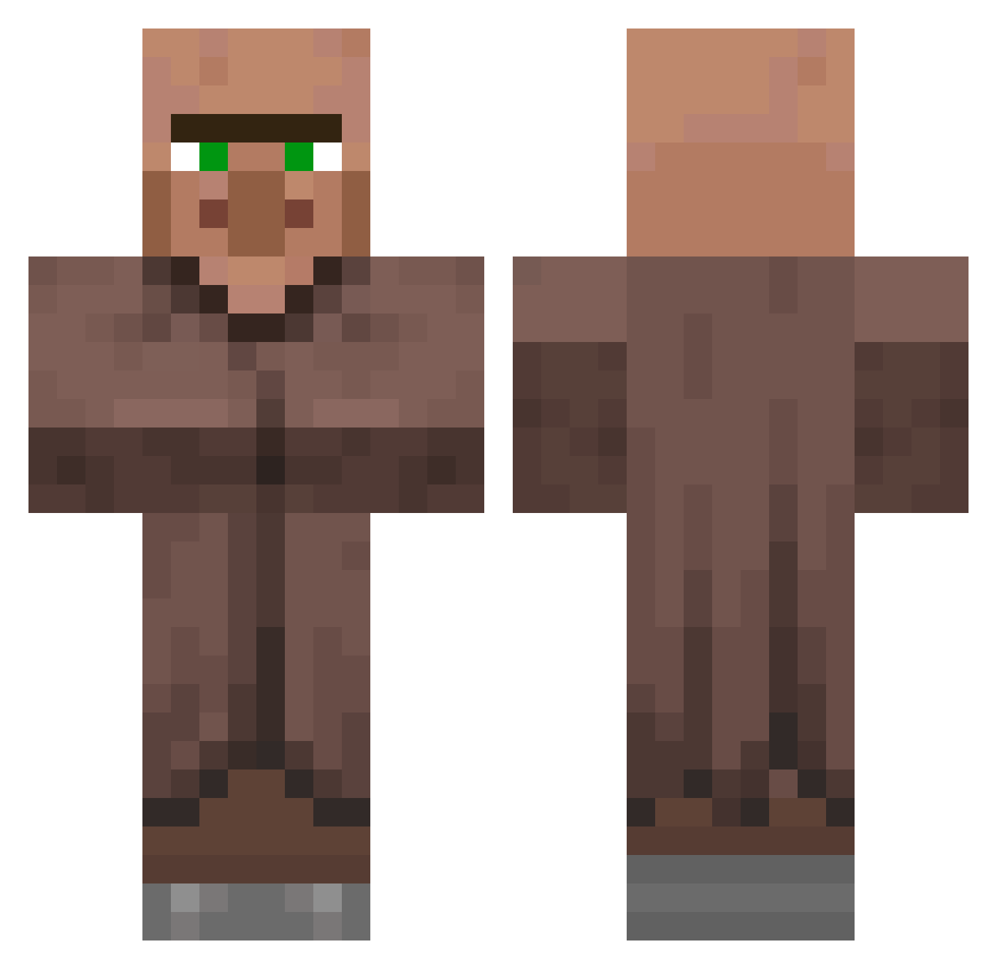 Whit40 Minecraft skin, front and back view
