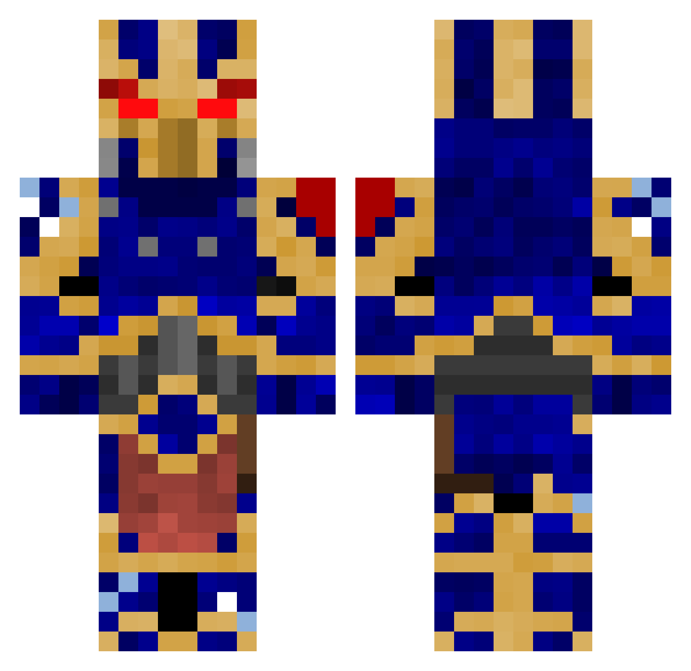 Shane10150 Minecraft skin, front and back view