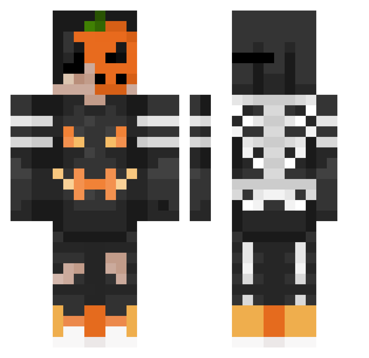 NoobSnow Minecraft skin, front and back view