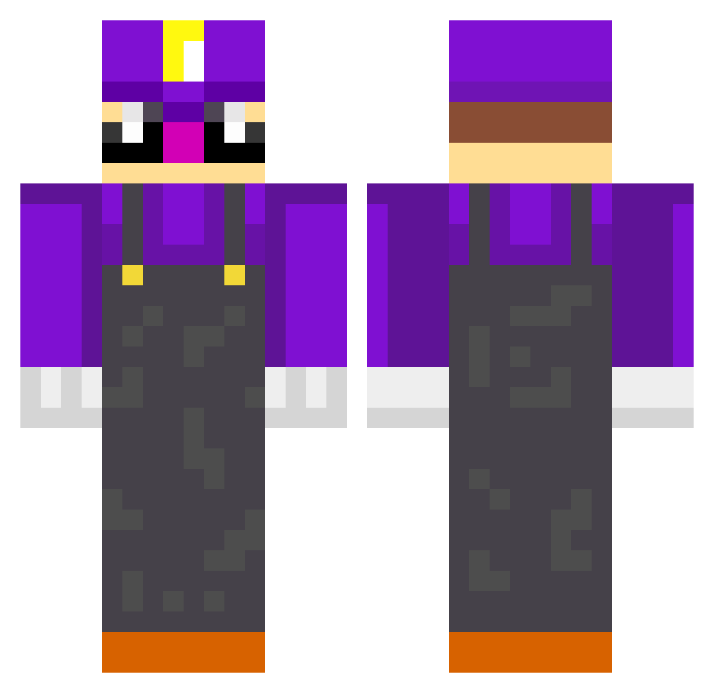 Olivernt Minecraft skin, front and back view