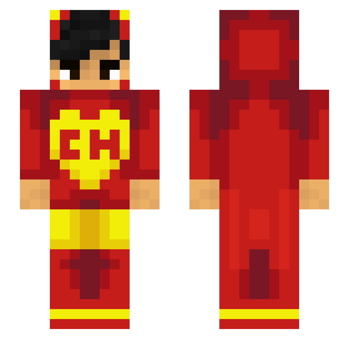 jeusjam Minecraft skin, front and back view