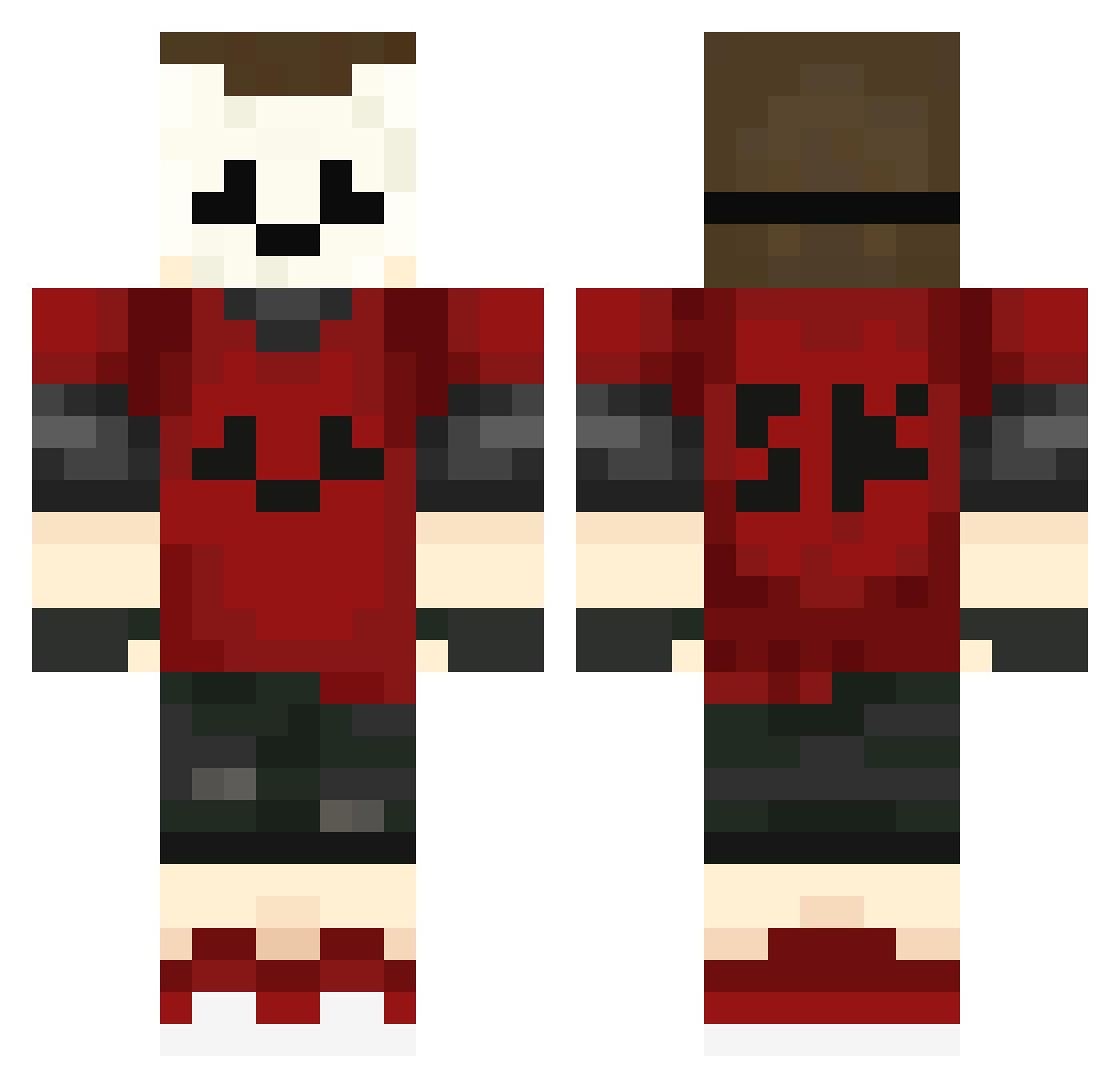 SeekBR Minecraft skin, front and back view