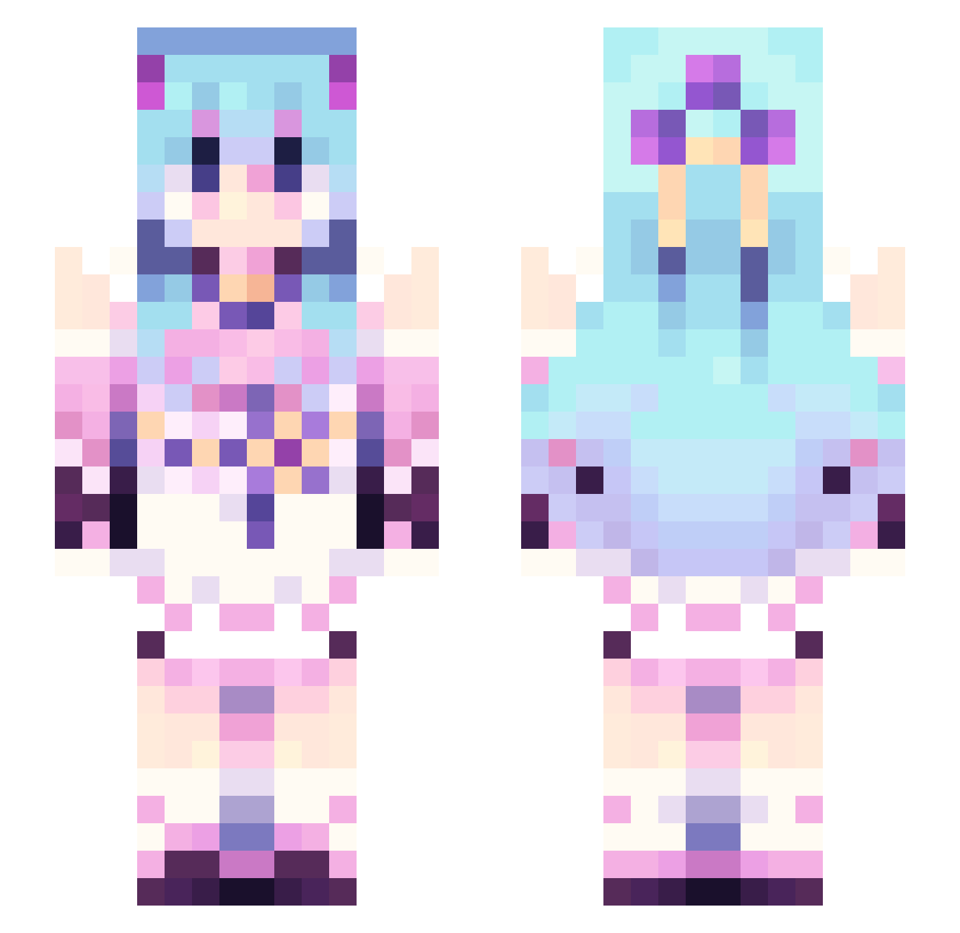 NormalKara Minecraft skin, front and back view