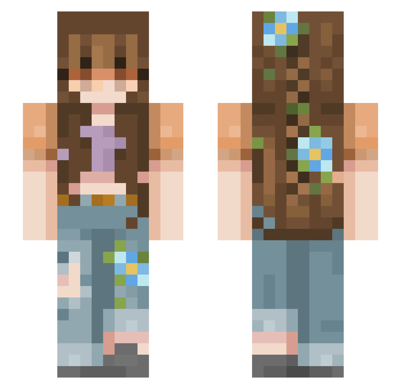 VanessaJoy7 Minecraft skin, front and back view