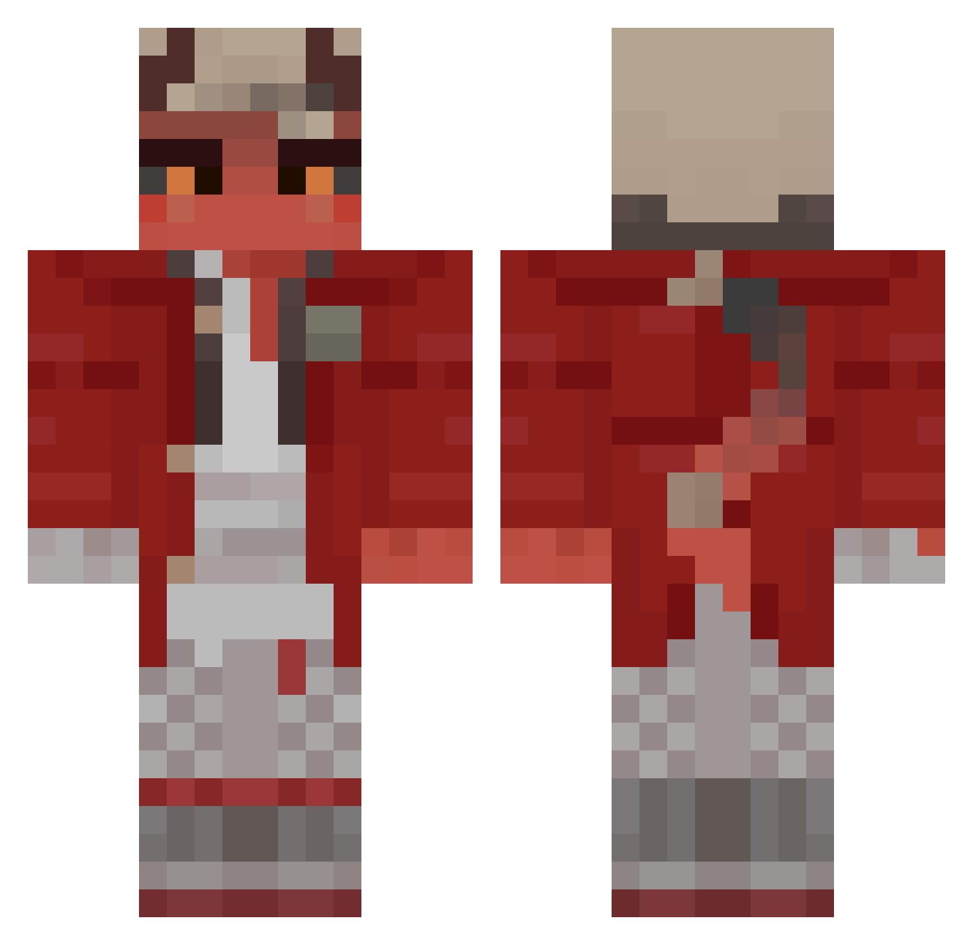 apolloste Minecraft skin, front and back view