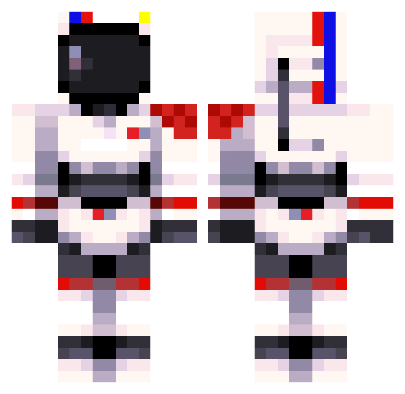 slayertazz Minecraft skin, front and back view