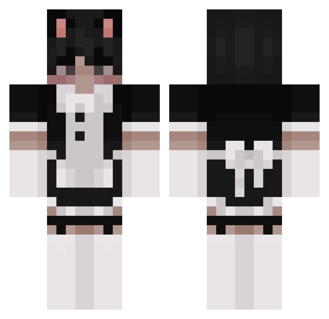 Vapsxx Minecraft skin, front and back view