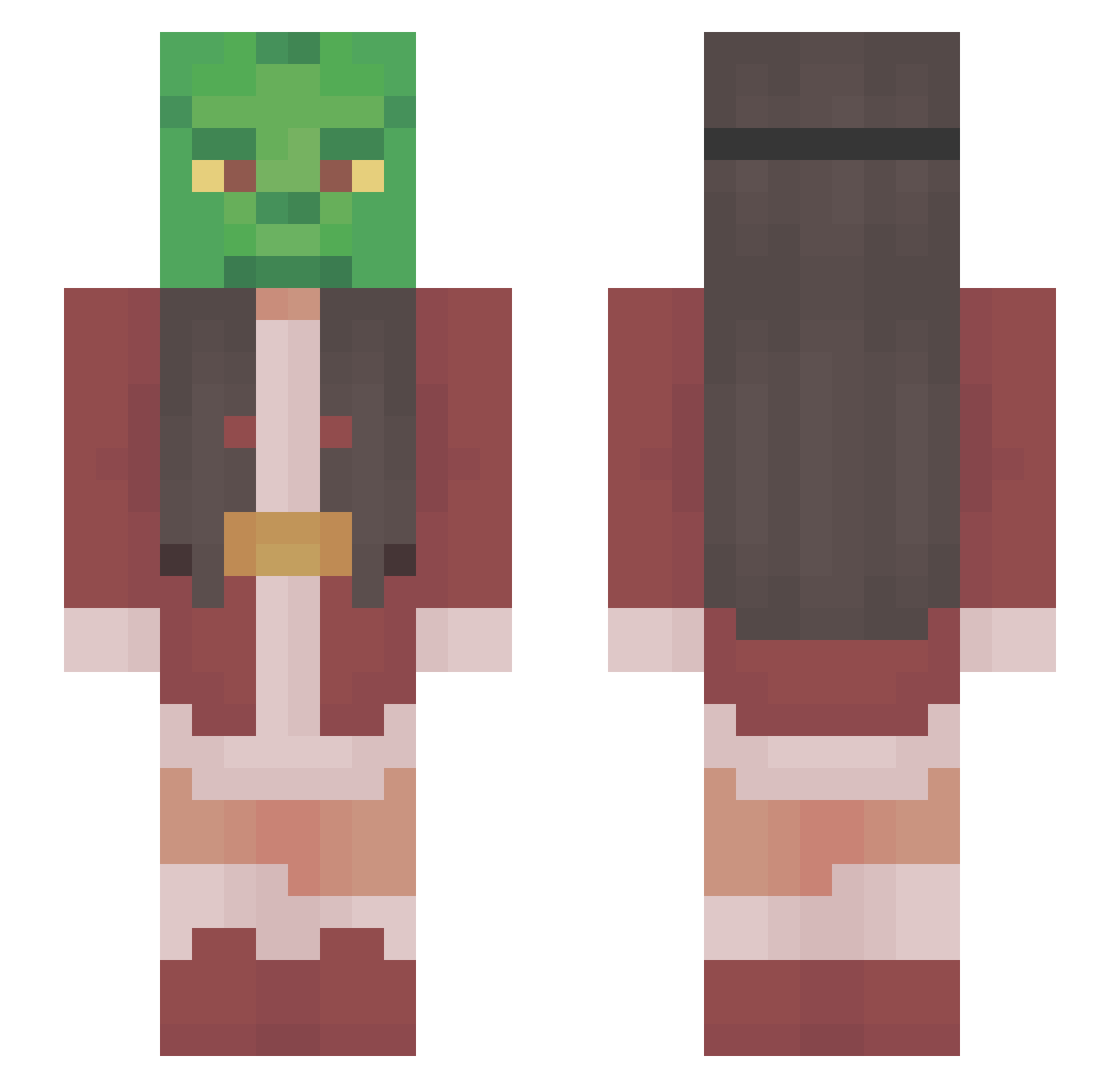 Dangerousqt_ Minecraft skin, front and back view