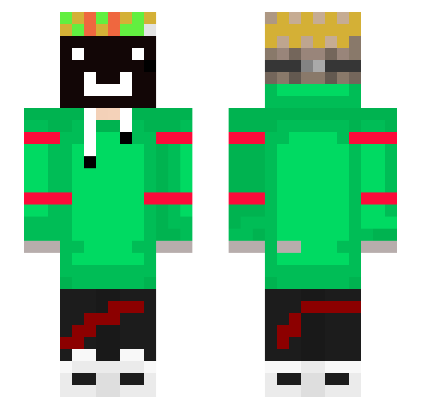 PhantomFreddyy Minecraft skin, front and back view