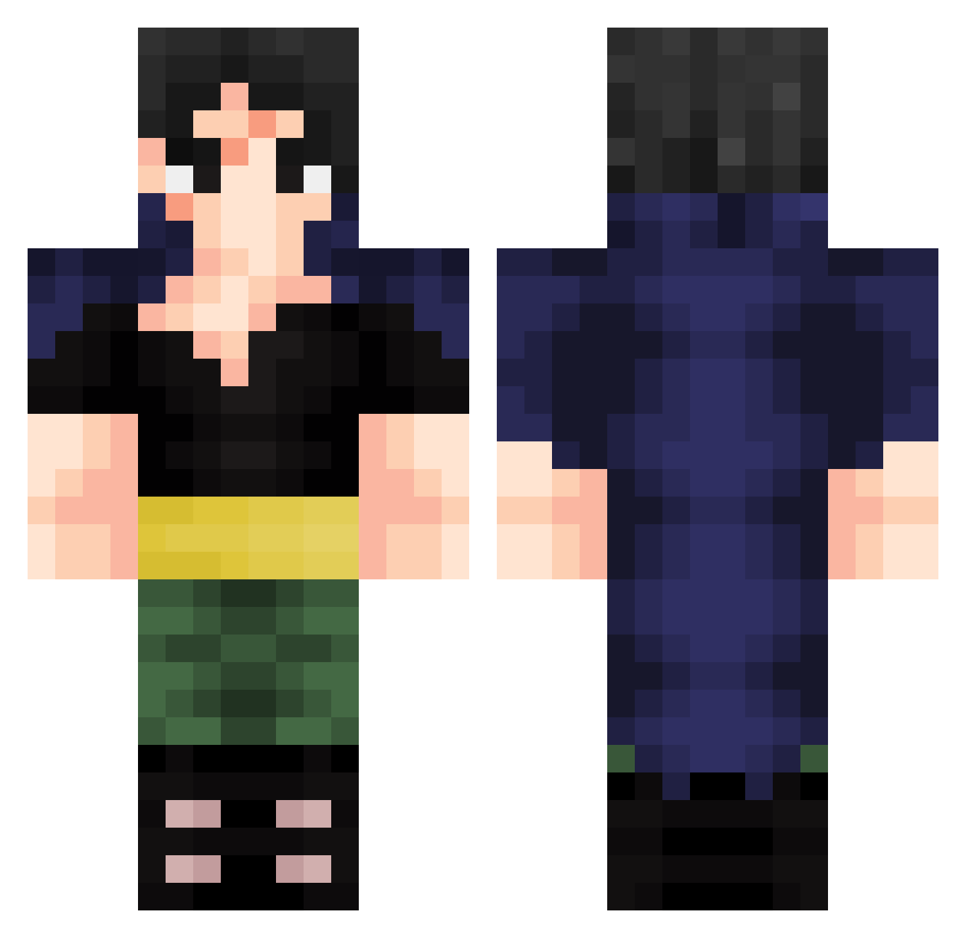 NotD72M Minecraft skin, front and back view